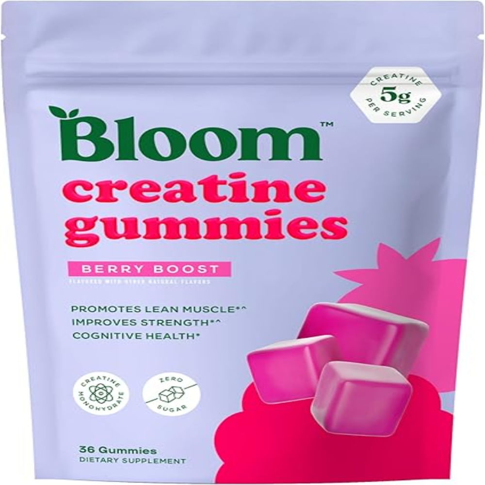 Bloom Gomitas de monohidrato de creatina 0.18 onzas por porción  gomitas de creatina sin azúcar
