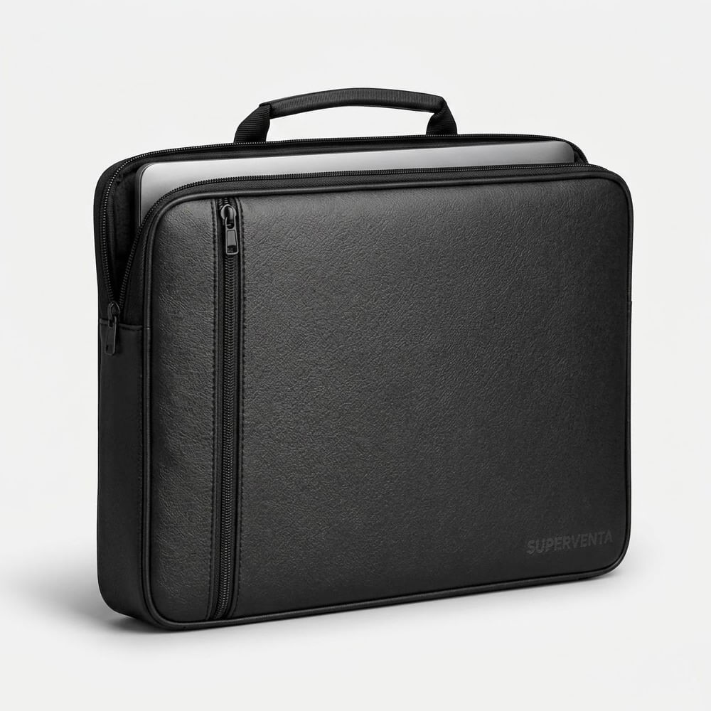 Maletín Funda para Laptop con Asa Reforzada Textura Anti-Rayaduras y Compartimento Frontal