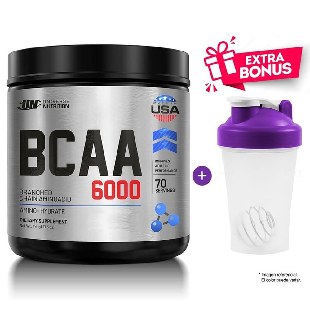 BCAA 6000 480 GR AMINOÁCIDOS UNIVERSE CITRUS PUNCH + SHAKER