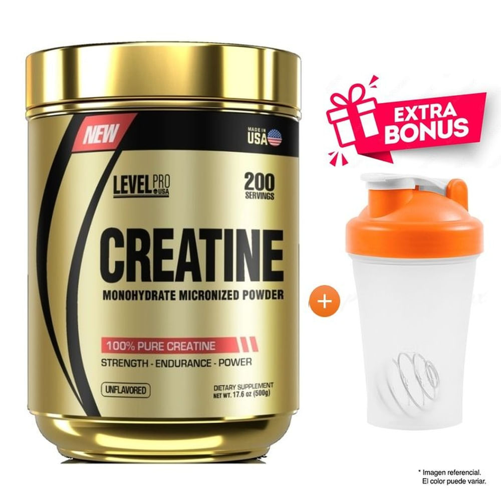 CREATINA MICRONIZADA 500 GRAMOS LEVEL PRO