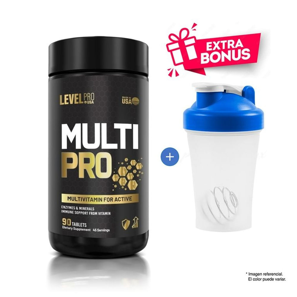 Level Pro Multivitaminico Multi Pro 90 Cápsulas + Shaker Level Pro Multivitaminico Multi Pro 90 Cápsulas + Shaker