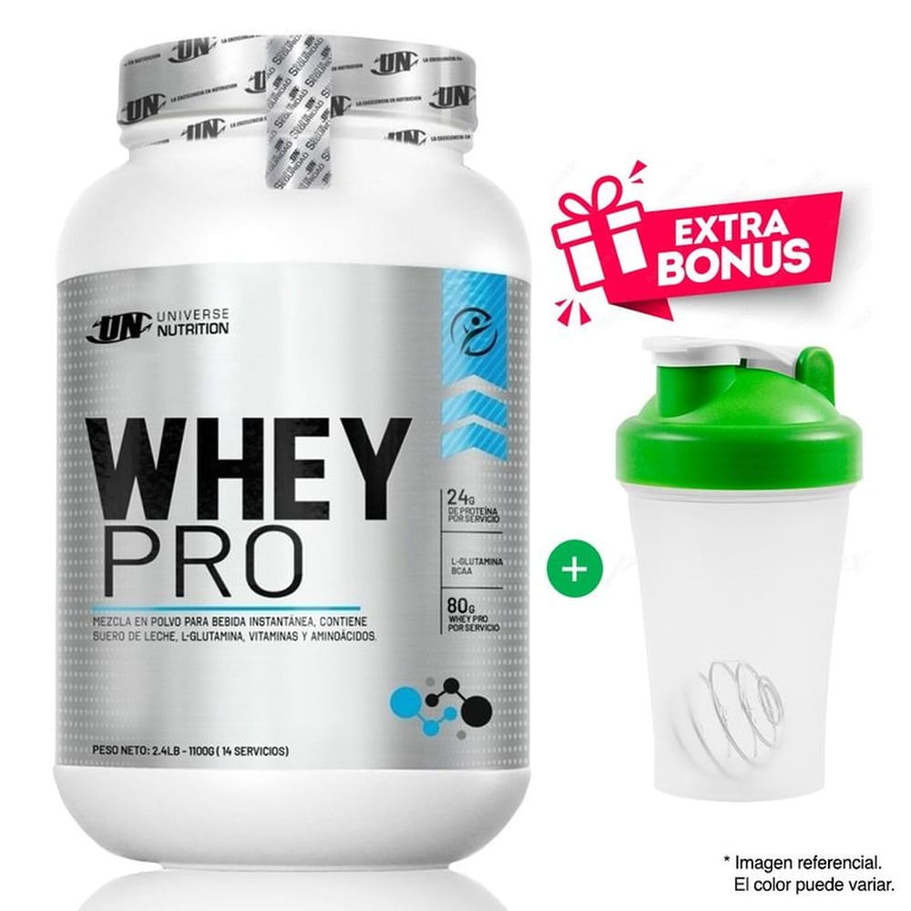WHEY PRO 1.1 KG PROTEÍNA UN COOKIES + SHAKER