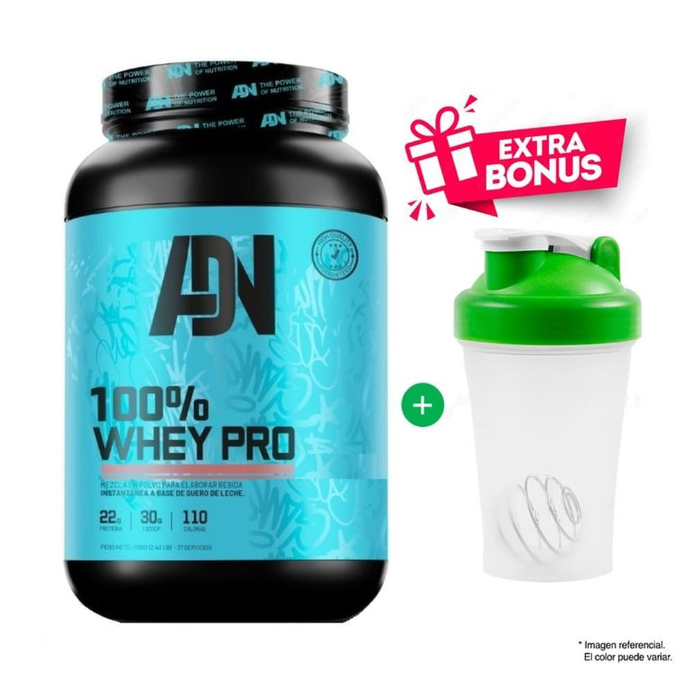 ADN NUTRITION 100% WHEY PRO 1.1 KG VAINILLA + SHAKER ADN NUTRITION 100% WHEY PRO 1.1 KG VAINILLA + SHAKER