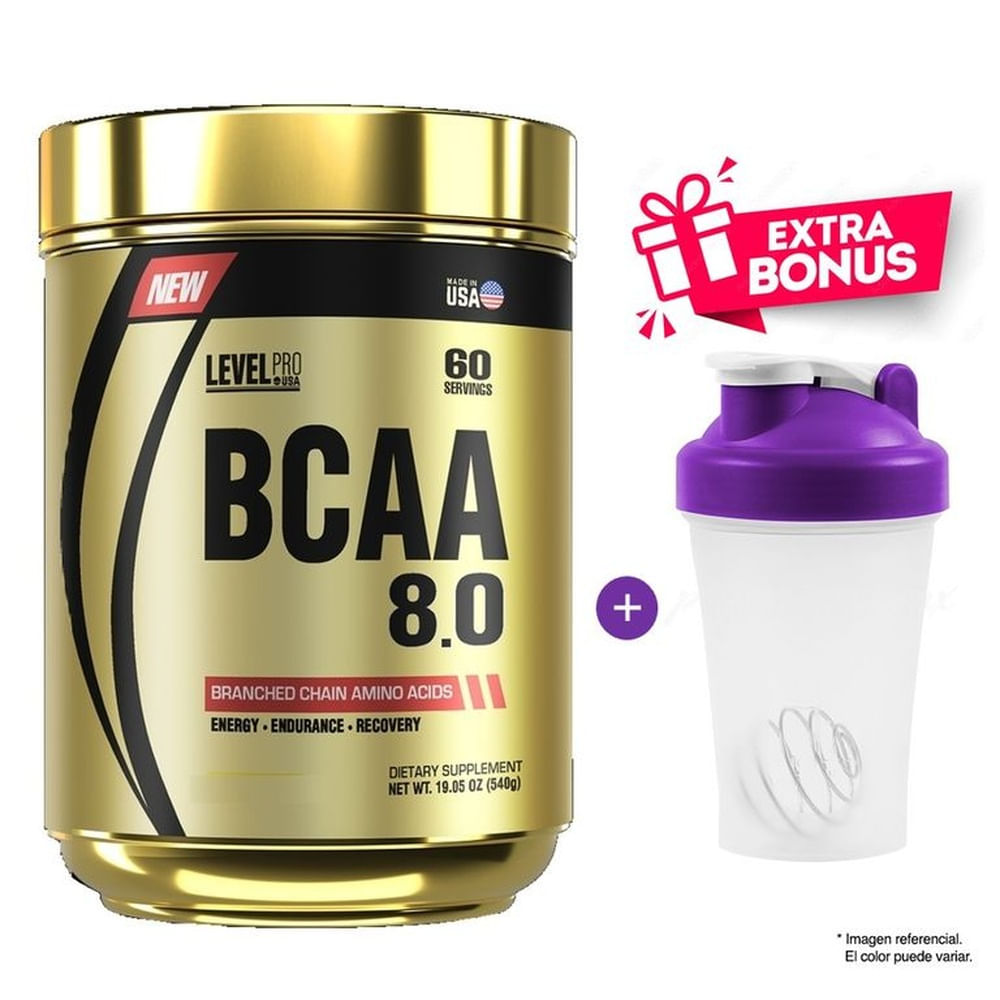 AMINOÁCIDO LEVEL PRO BCAA 8.0 540 G FRUIT PUNCH + SHAKER