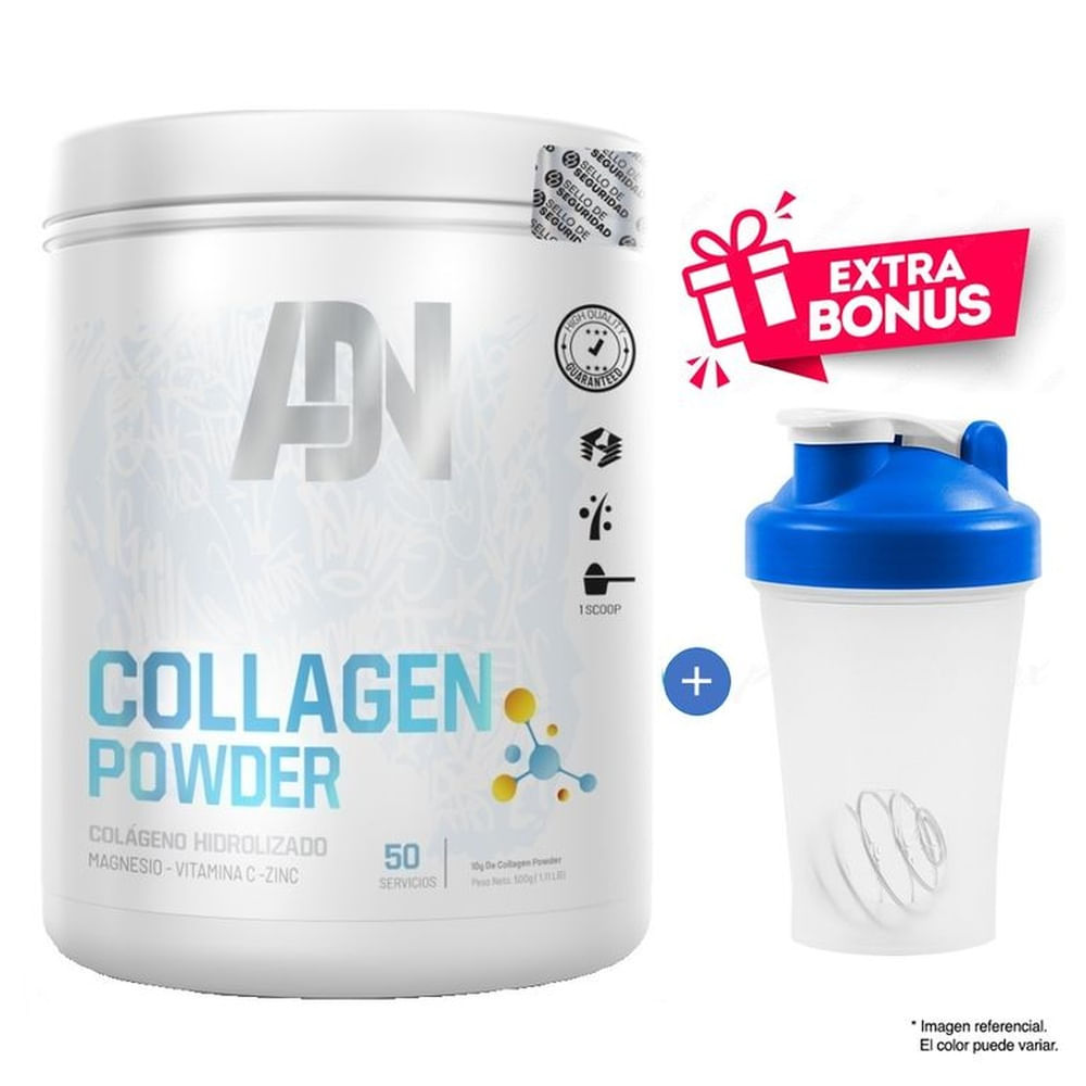COLÁGENO ADN COLLAGEN POWDER 500GR FRUIT PUNCH + SHAKER