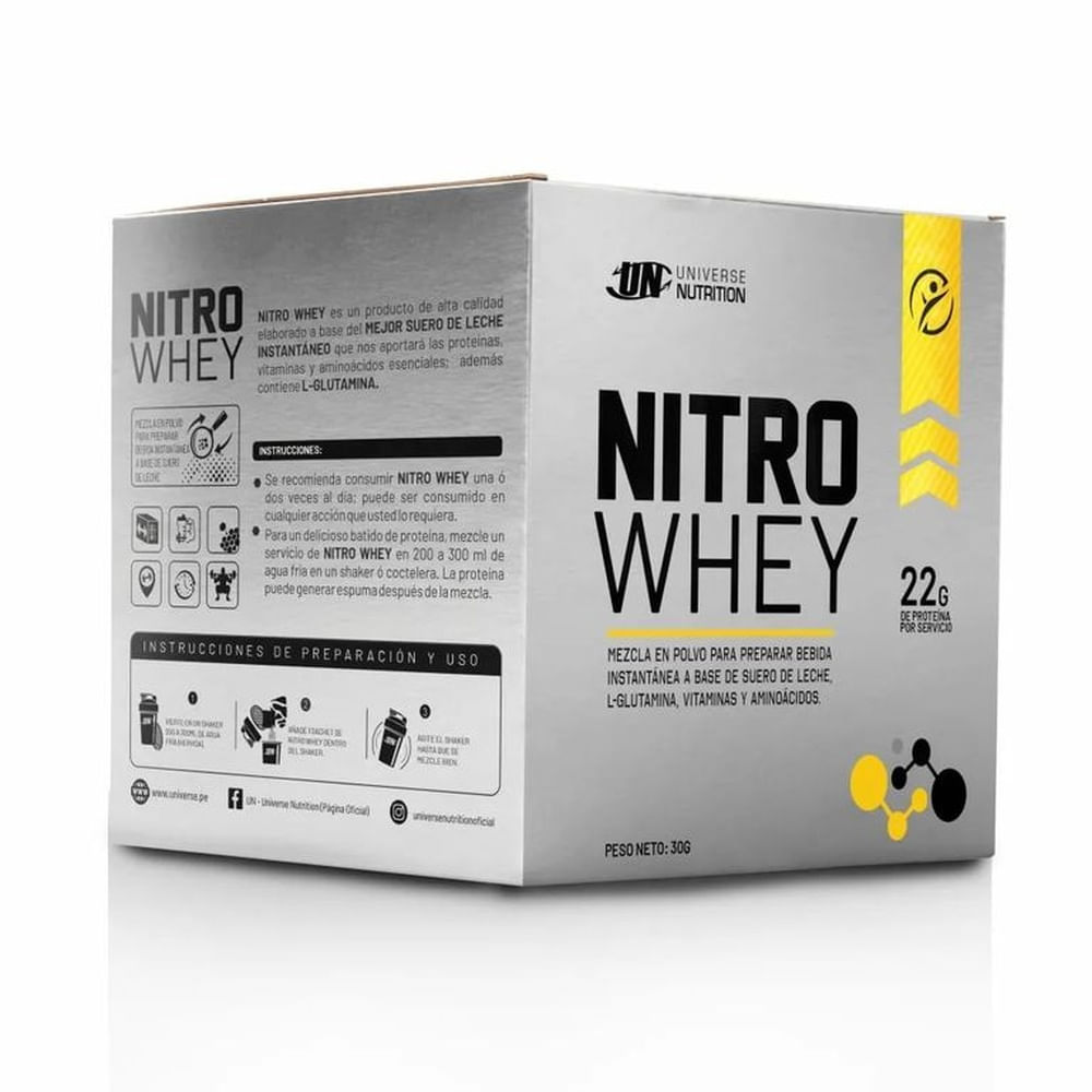 NITRO WHEY CAJA 10 UNID PROTEINA SUERO DE LECHE COOKIES