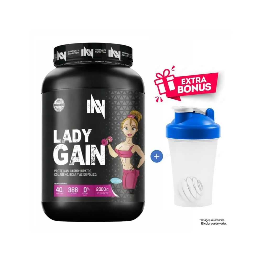 PROTEÍNA LADY GAIN 2 KG CHOCOLATE + SHAKER