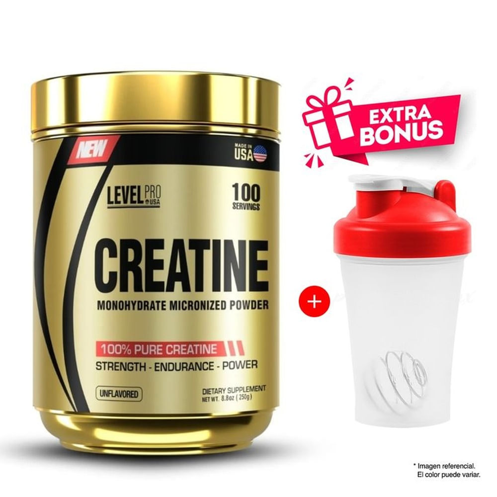 CREATINA MICRONIZADA 250 GRAMOS LEVEL PRO