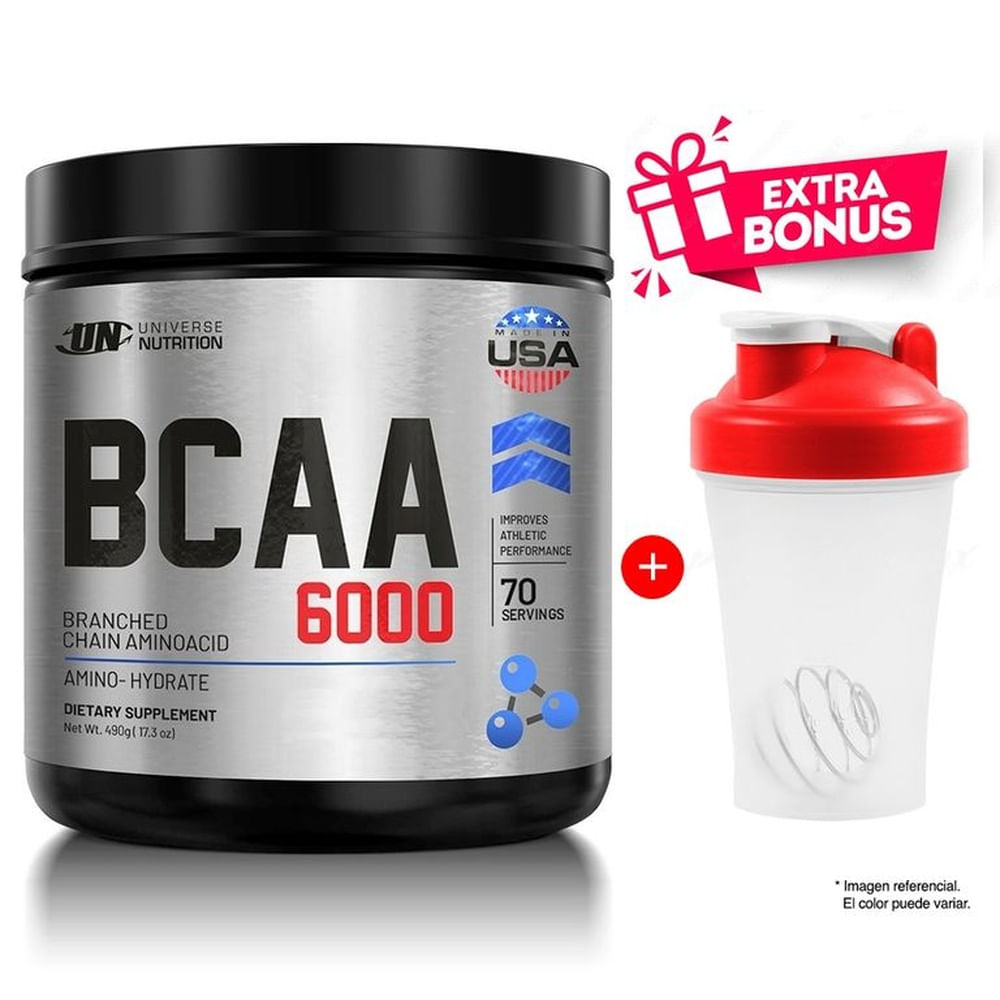 AMINOÁCIDO UNIVERSE NUTRITION BCAA 6000 480G FRUIT PUNCH + SHAKER