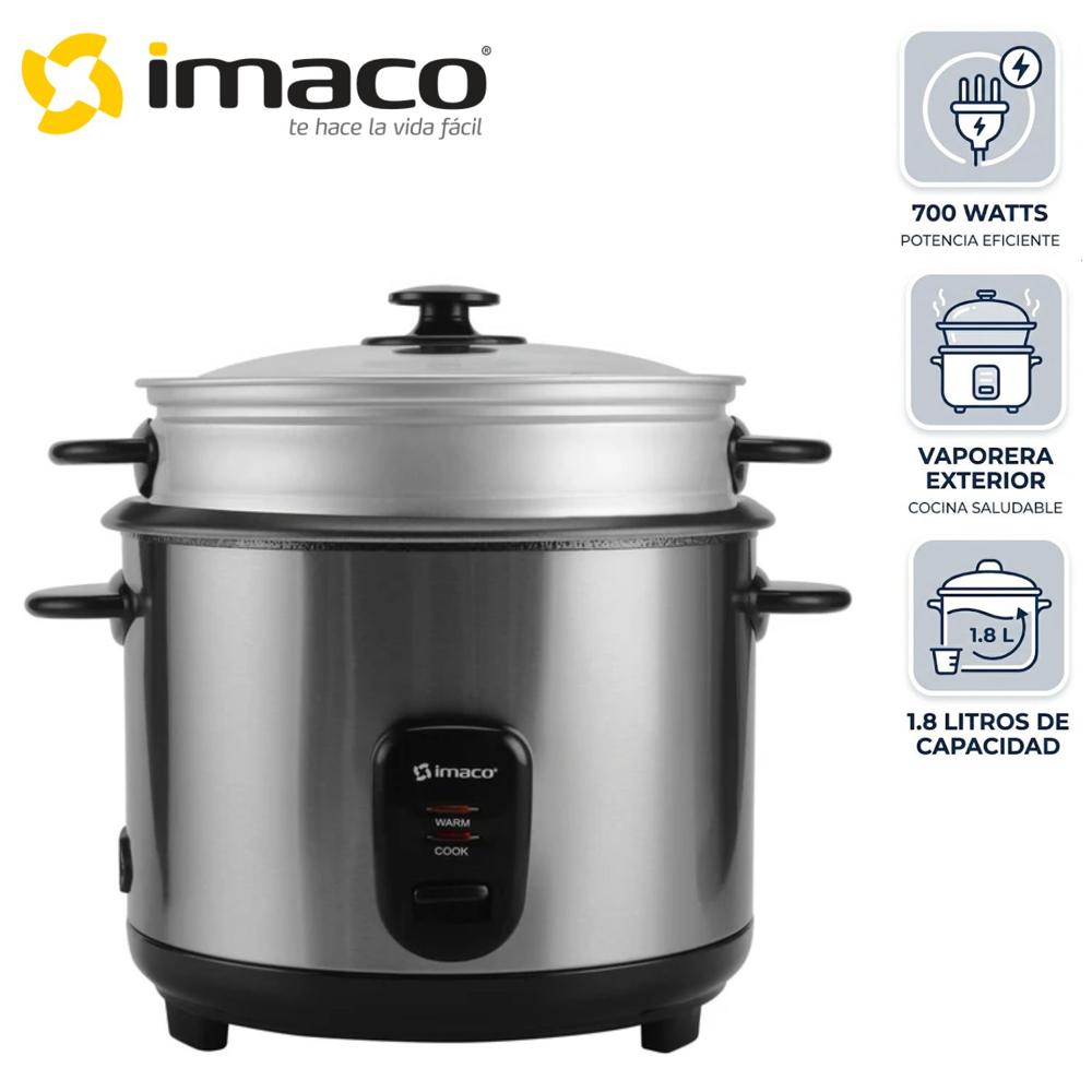 Arrocera Multiusos Imaco RC 018S 1,8 litros con Vaporizador con Cuerpo de Acero