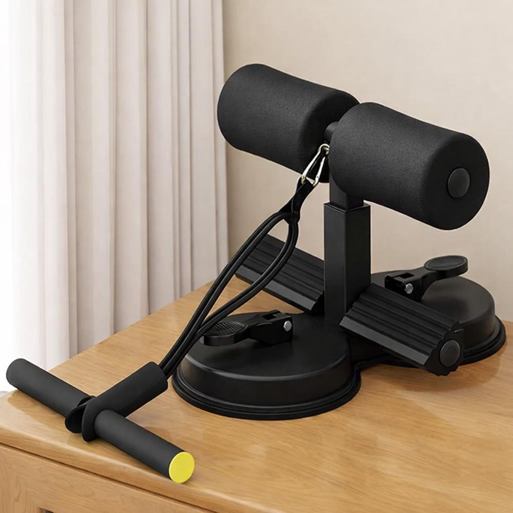 Soporte Abdominal con Ventosas y Ligas de Resistencia Fitness Color Negro