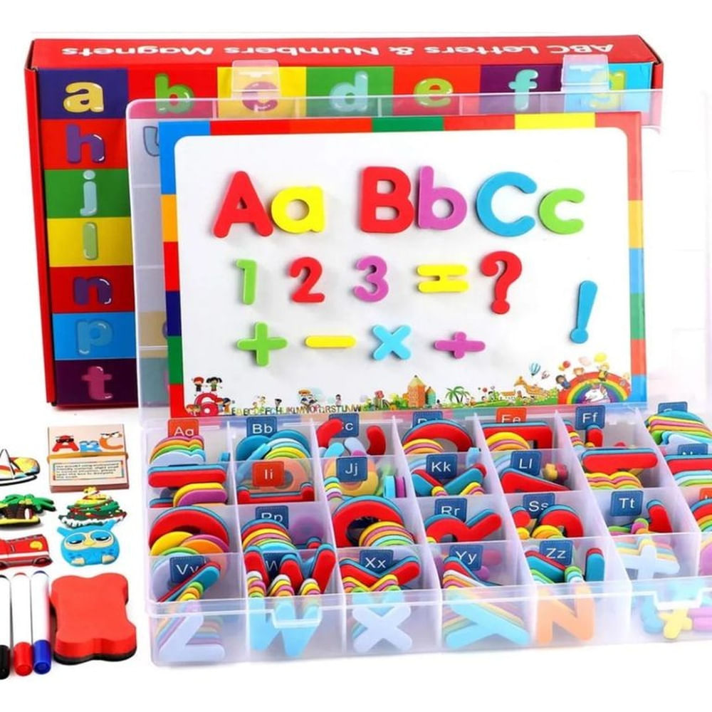 KIT DIDÁCTICO  LETRAS Y NÚMEROS IMANTADAS