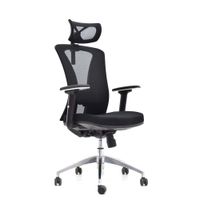 Silla Ergonómica Versalles Presidente Brazos 1D Aluminio Negro  PN Ofideas