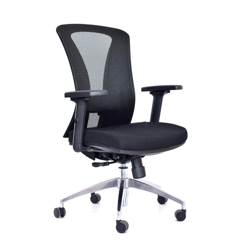 Silla Ergonómica Versalles Gerente Brazos 1D Aluminio Negro PN Ofideas