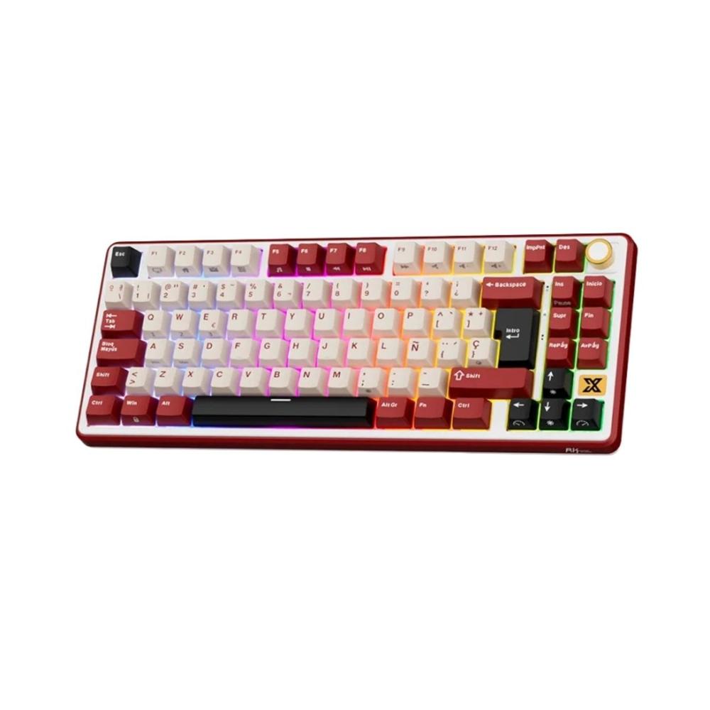 Teclado Royal Kludge RK X87 Wireless 75% Red Switch Beige