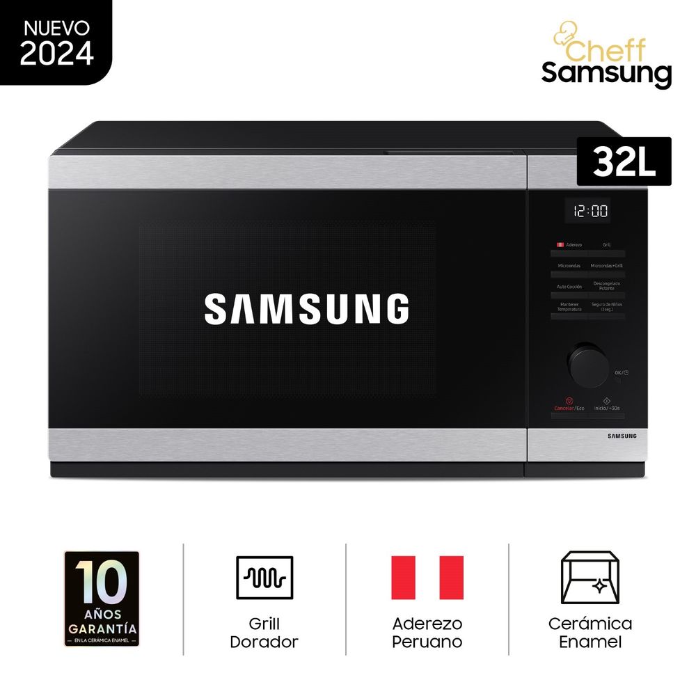 Combo Promocional-MG32DG4524ATPE Microondas Cheff Samsung con Grill Dorador 32L
