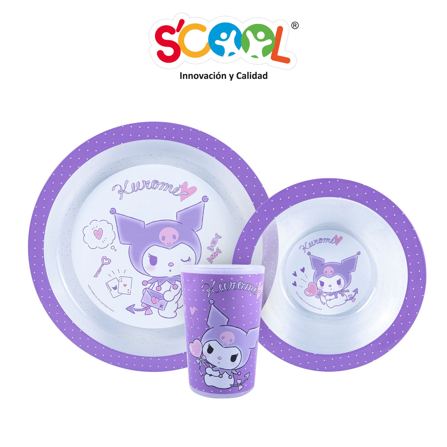 Set 3 Piezas Scool Polipropileno Kuromi