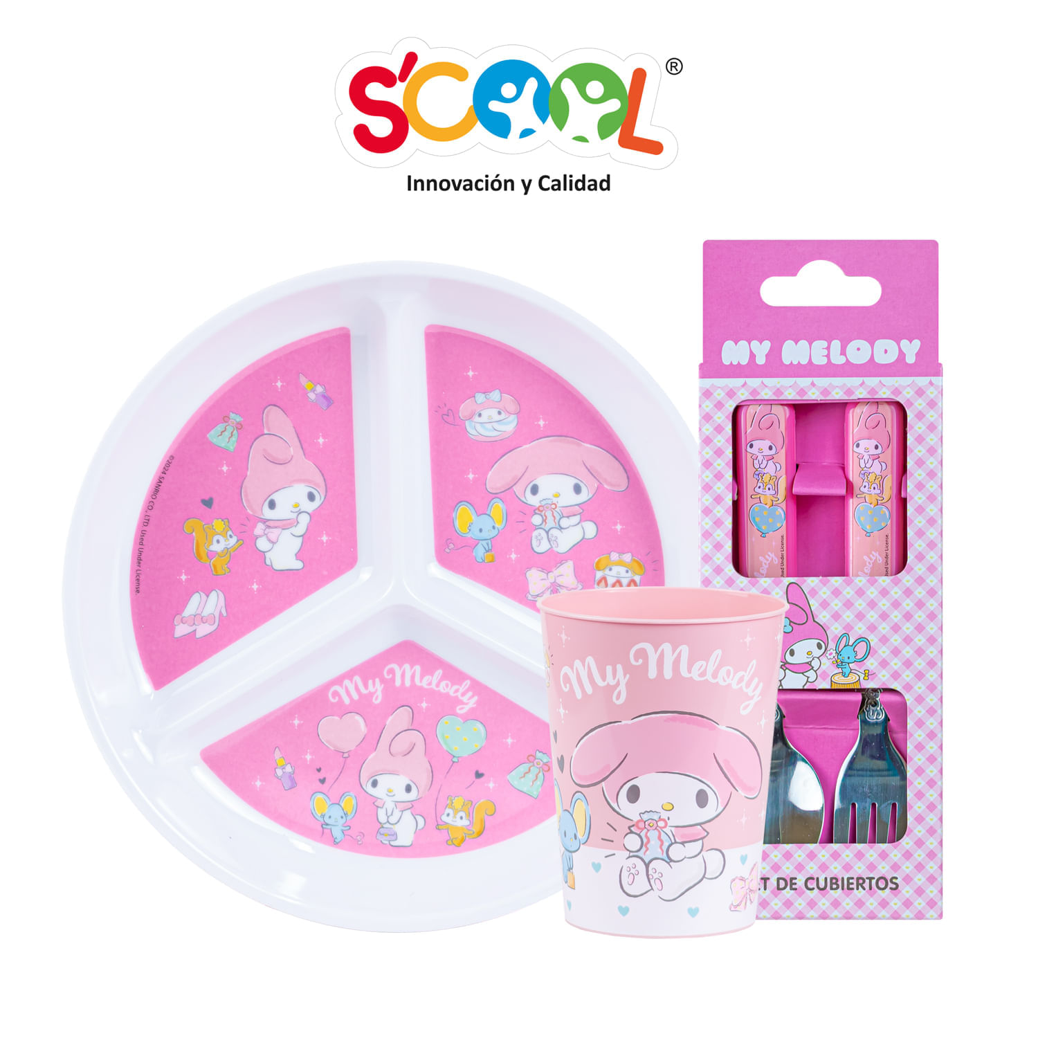 Set 3 Piezas Scool Con Division My Melody Melamine