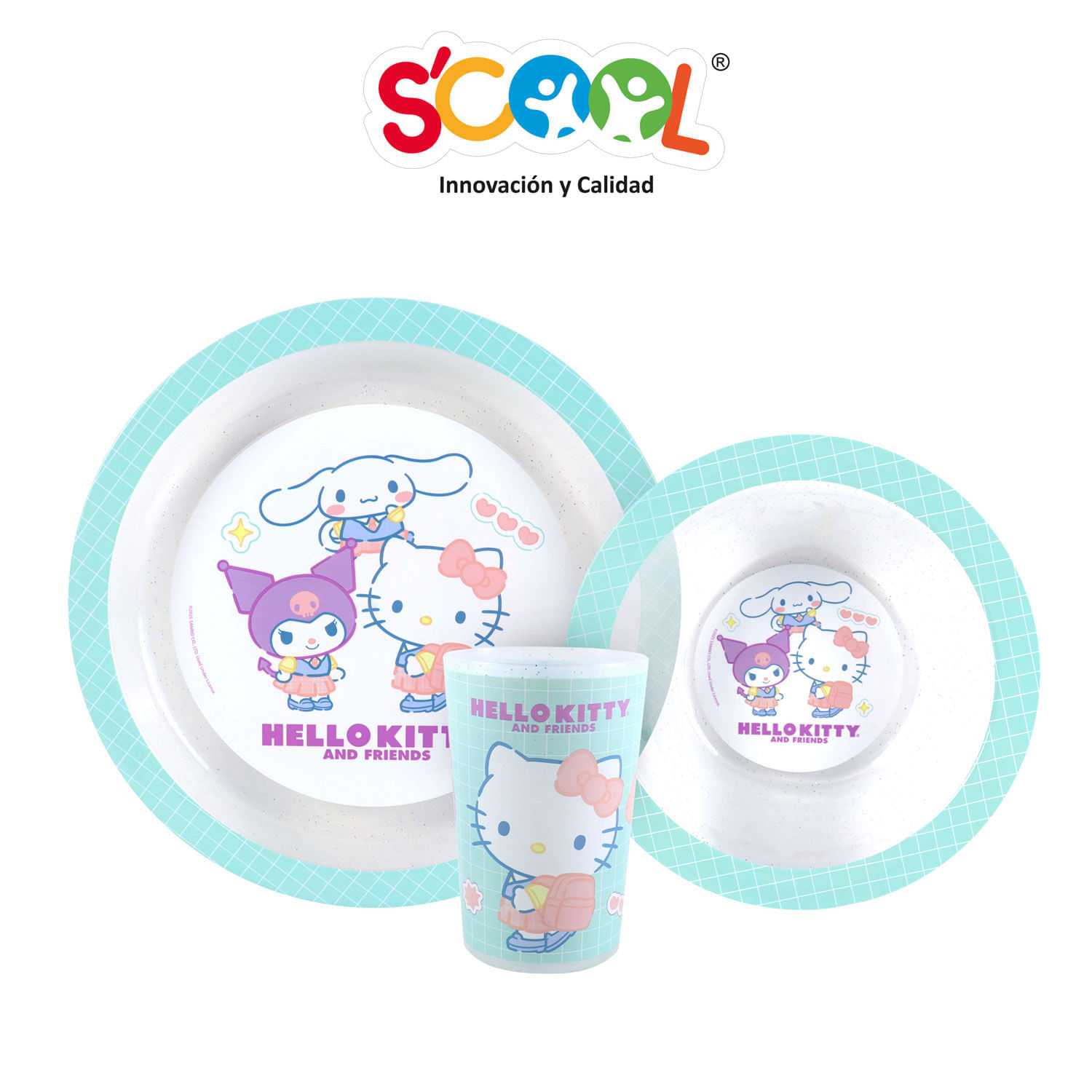 Set 3 Piezas Scool Polipropileno Hello Kitty & Friends