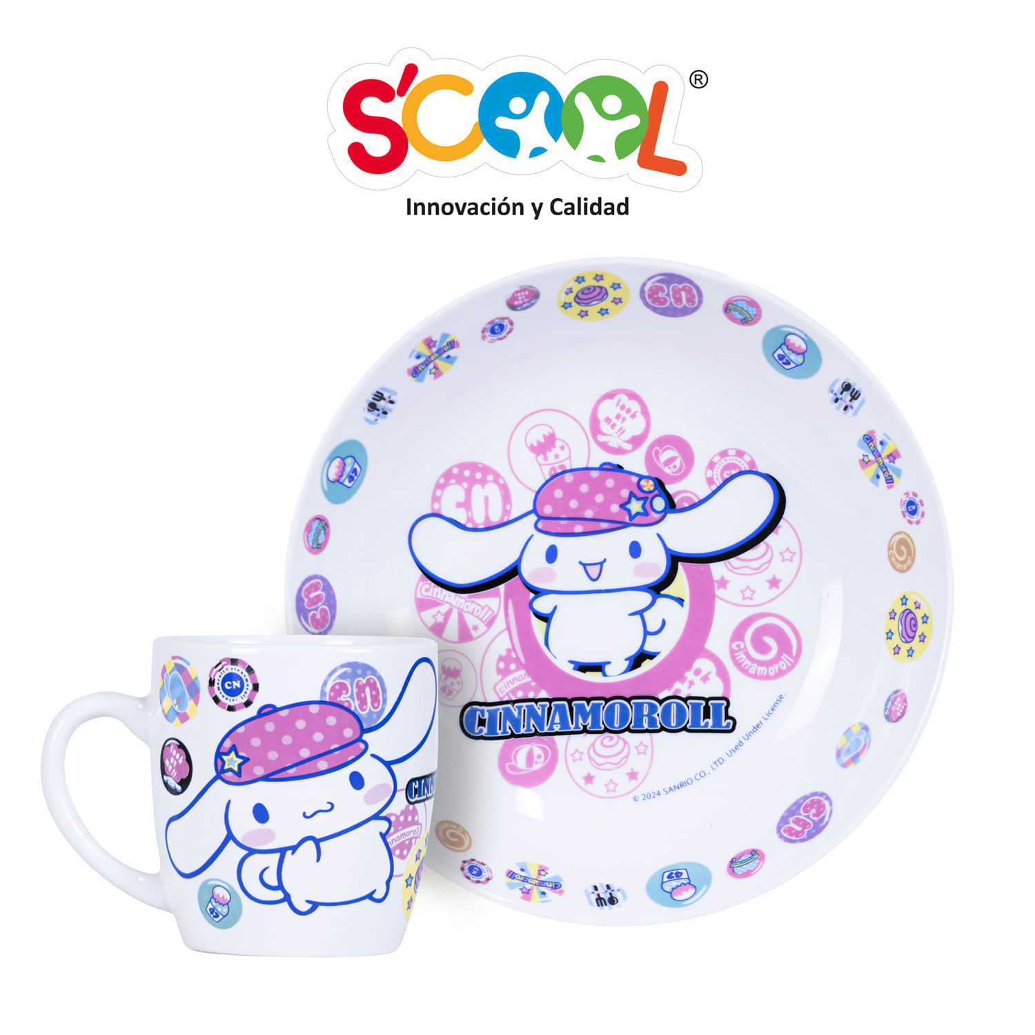Set De Cerámica Scool Taza + Plato Cinamoroll