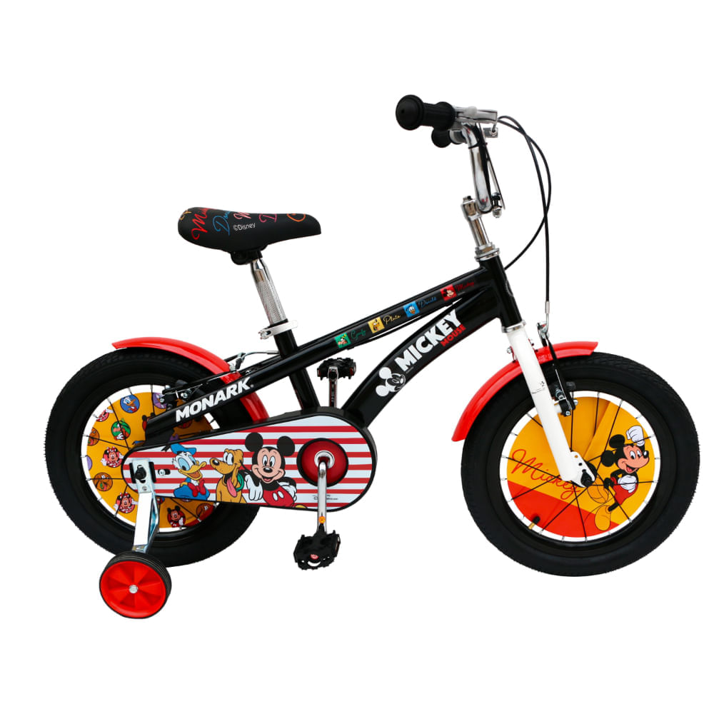 Bicicleta Monark Niño Mickey Happy Aro 16 Negro Blanco