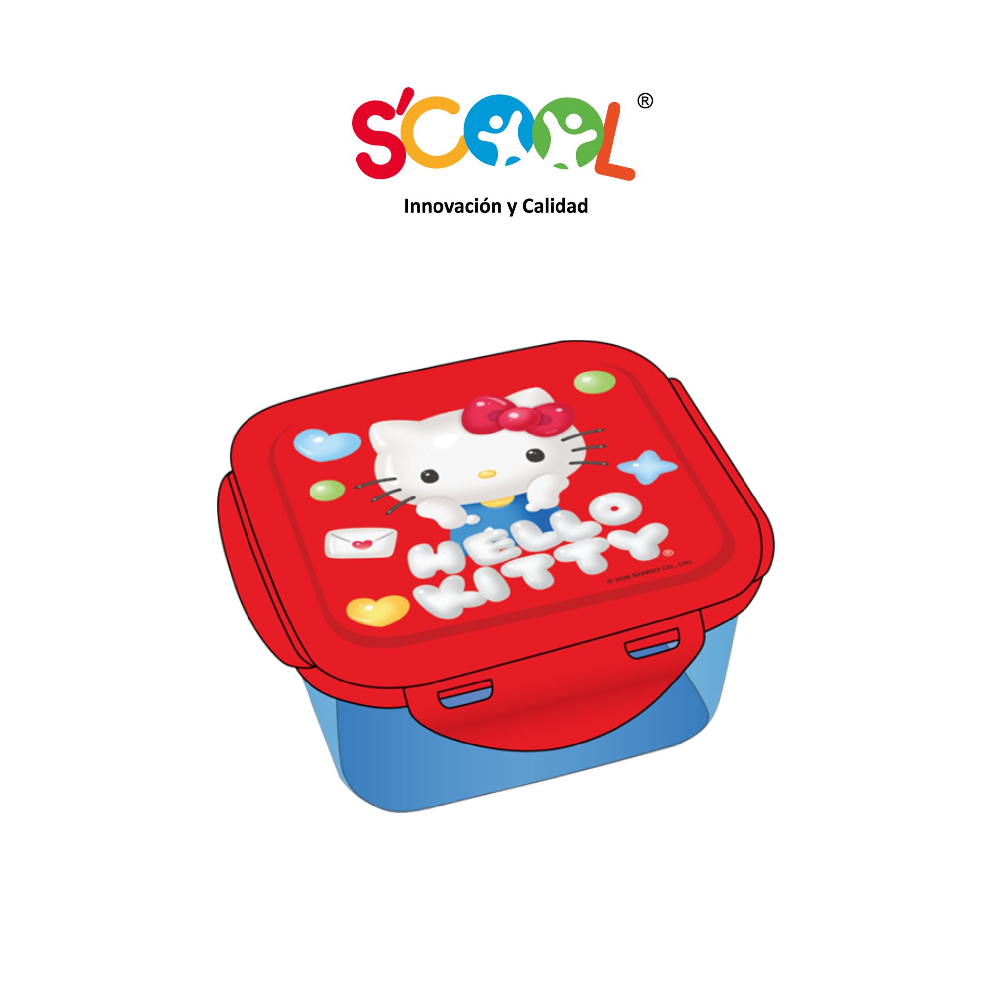 Táper SCOOL Pp Cuadrado 590ml Hello Kitt