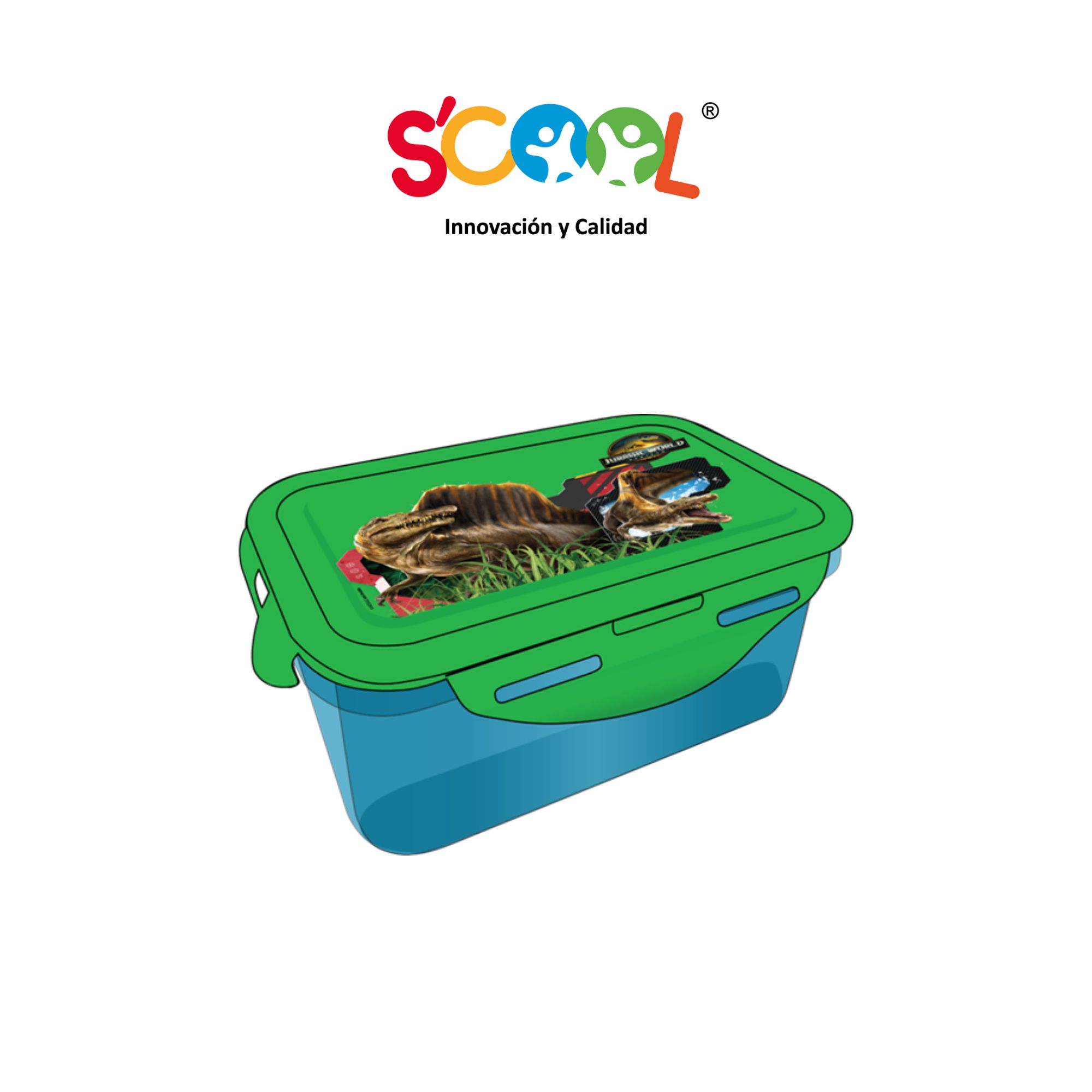 Táper SCOOL Pp Rect 350ml Jurassic