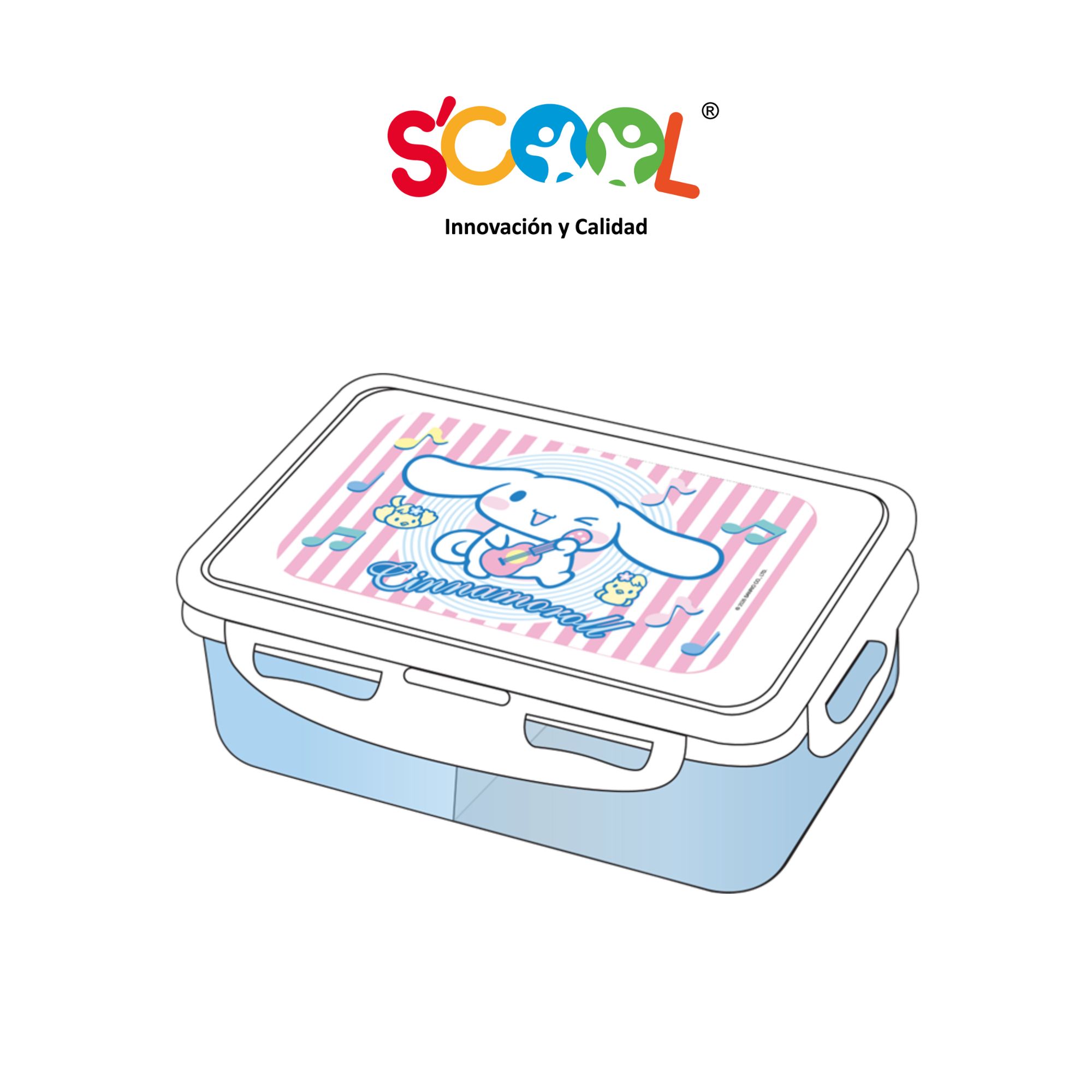 Taper SCOOL Pp Rect 640ml C/Div Cinnamoroll