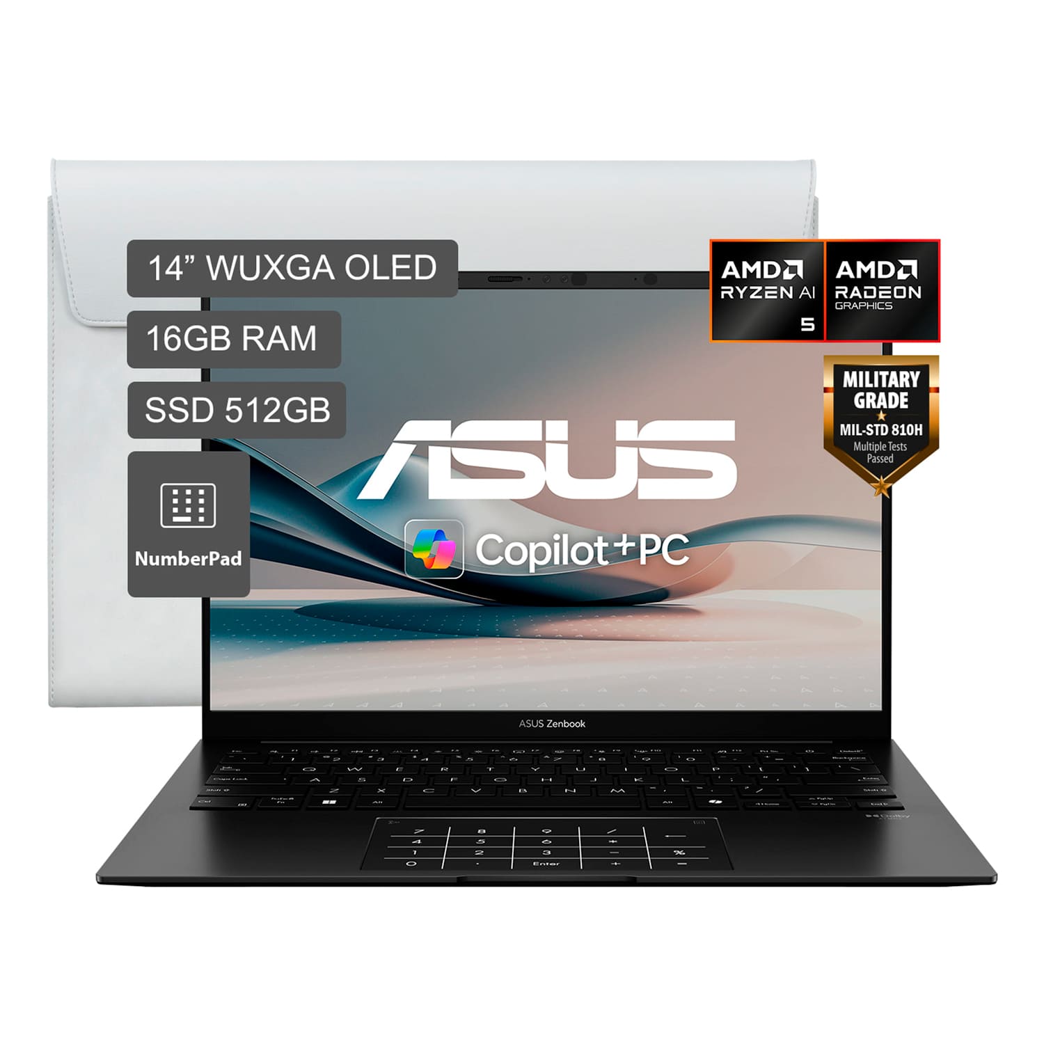 Laptop Asus Zenbook 14 AMD R5-430 512GB SSD 16GB 14"" OLED WUXGA UM3406GA-QD047W