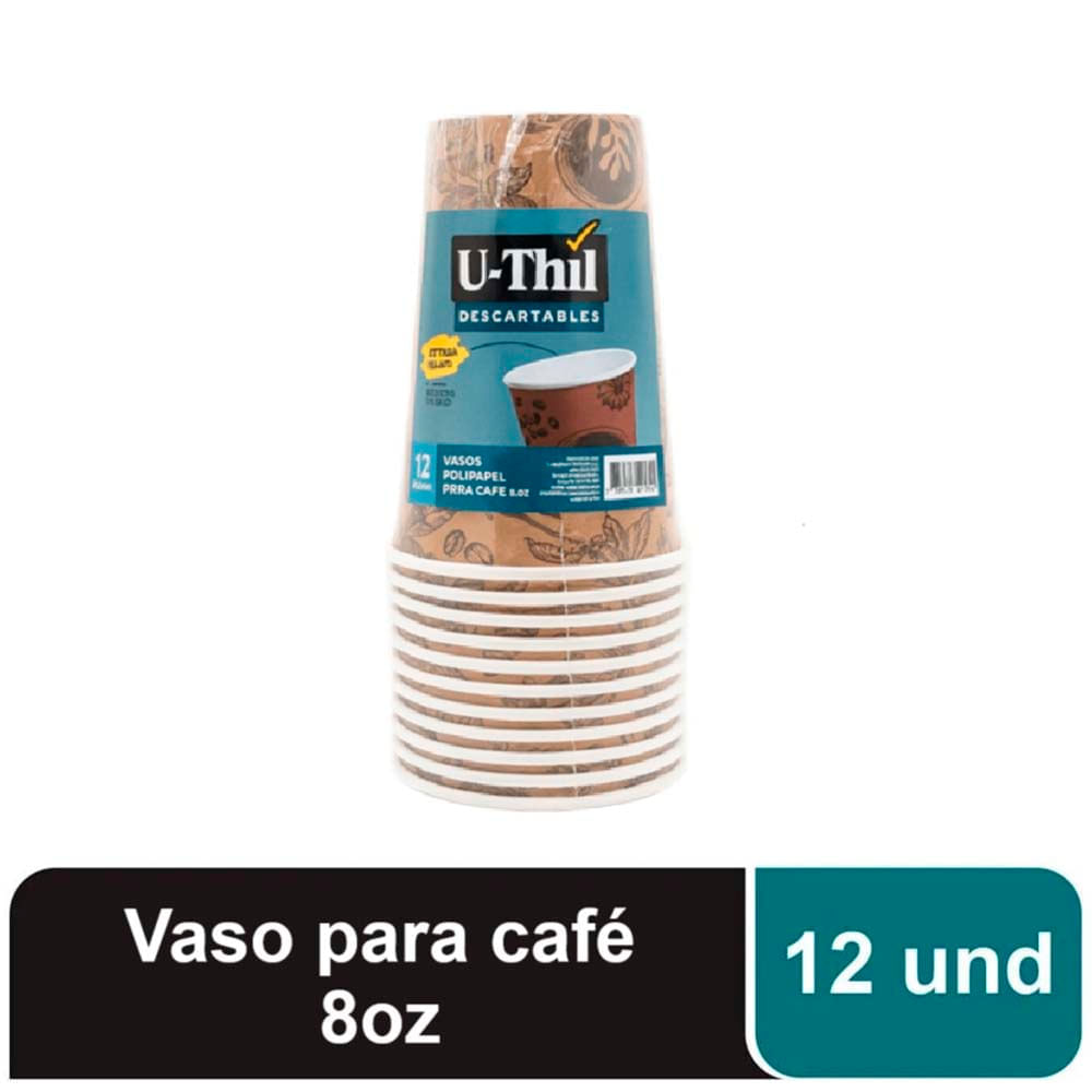 Vaso U-THIL Café 8Oz Diseño 12un