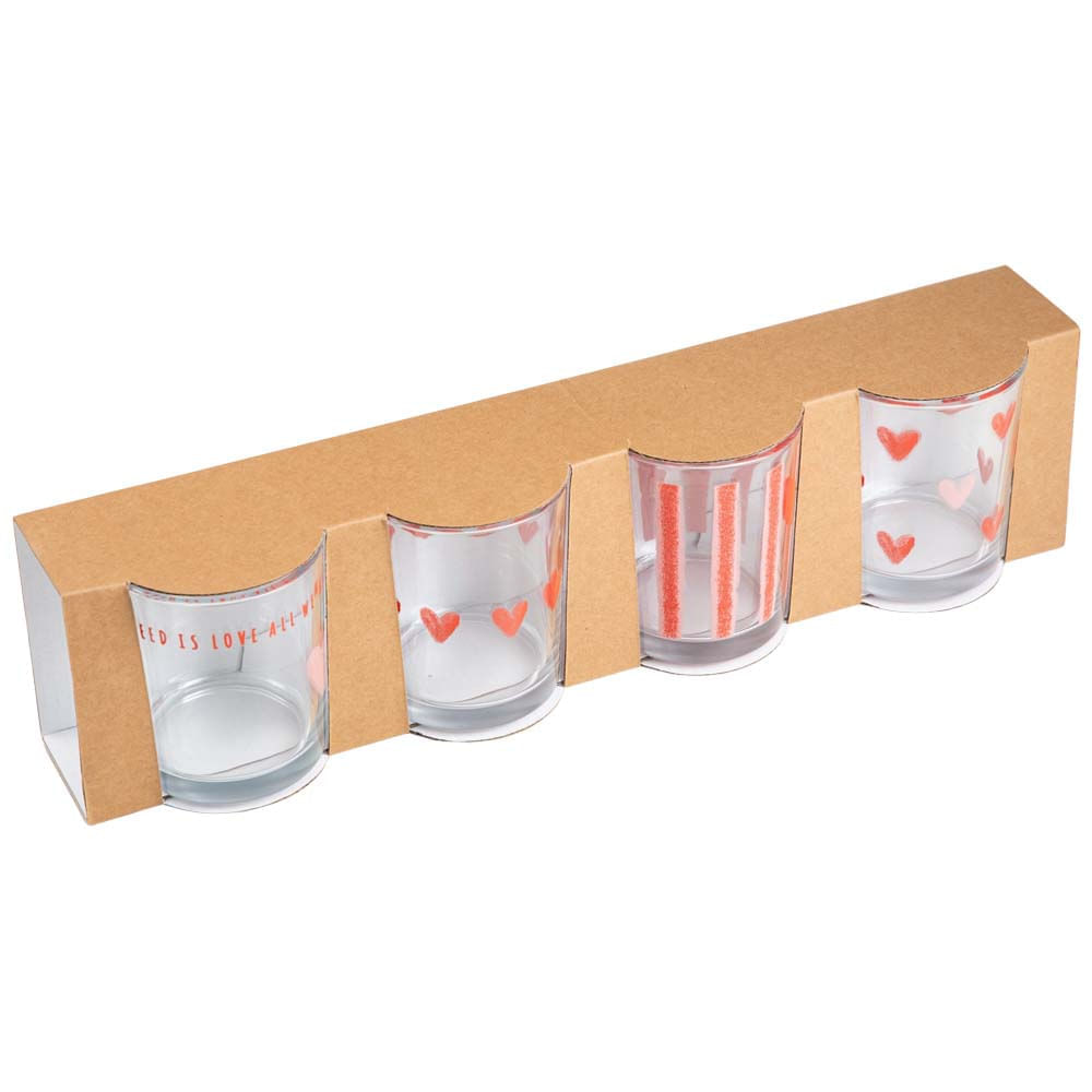 Set DECO HOME X4 Vasos Vidrio San Valent