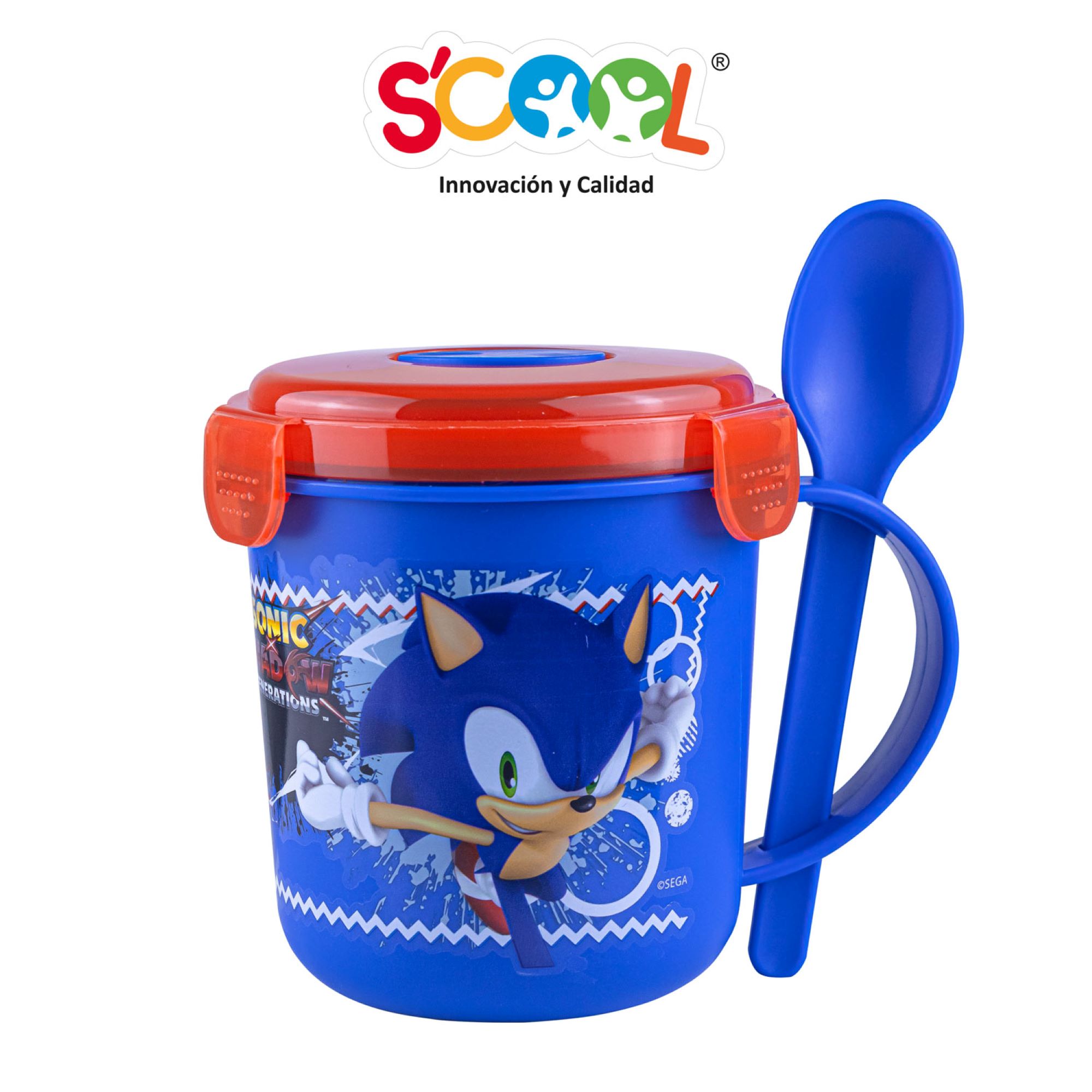 Vaso SCOOL Pp Snack C/Cuchara 500ml Sonic