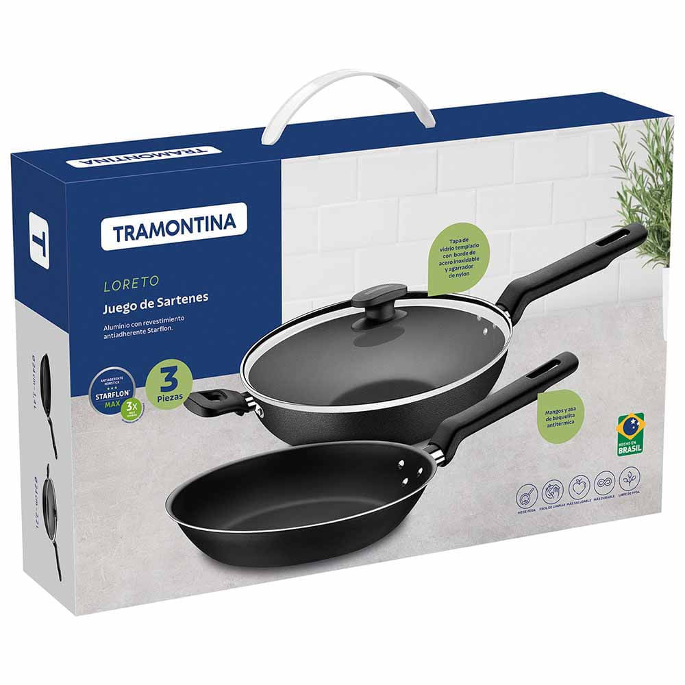 Juego de Sartenes TRAMONTINA Loreto 24cm 3pzas