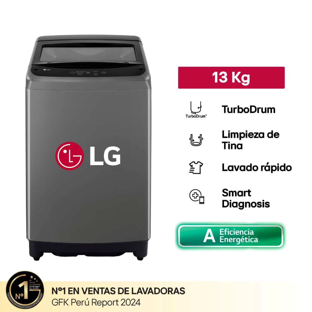 Lavadora LG WT13BVTB 13Kg Turbodrum Negro Claro