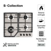 Encimera Scollection Acero Inoxidable A Gas 58Cm 4 Hornillas