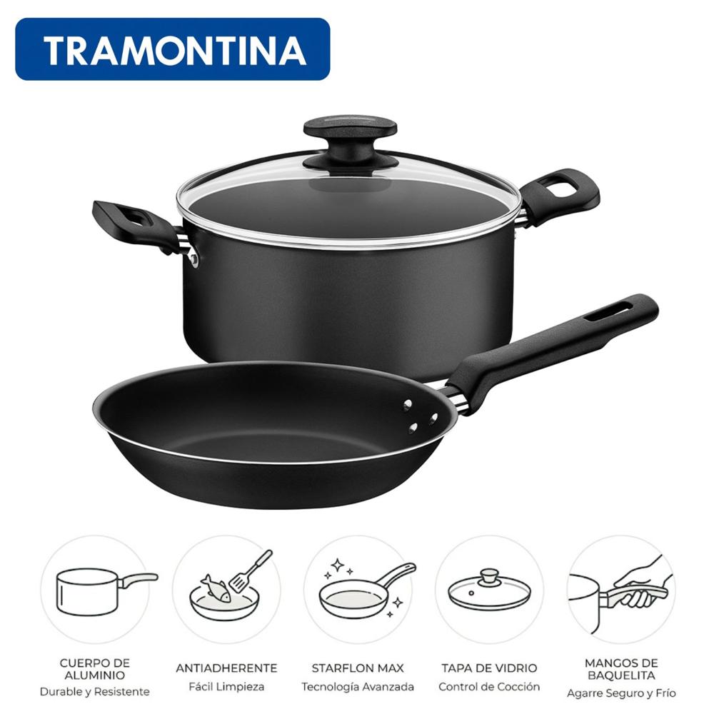 Set de Cocina Olla + Sartén Tramontina Loreto 27899/504 Antiadherente Starflon Max