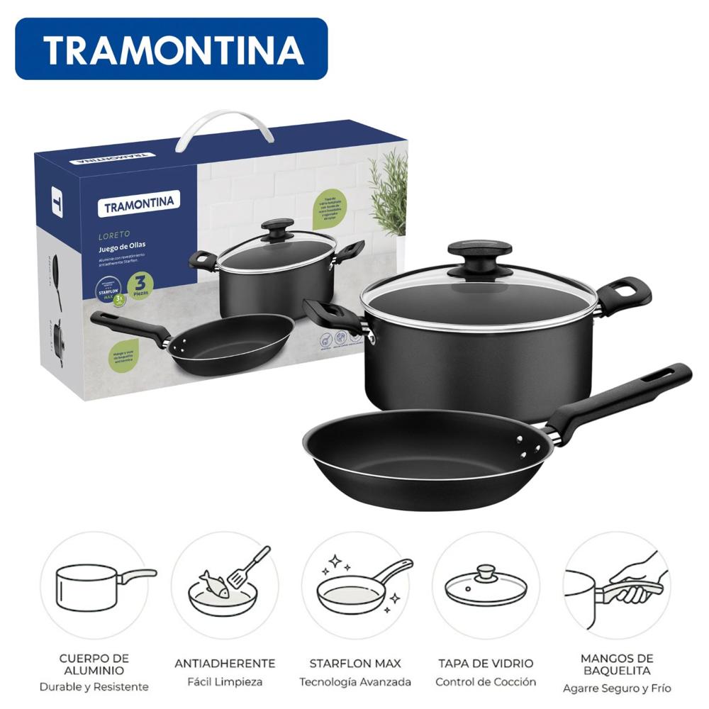 Juego de Ollas Tramontina Loreto 3 Pzas 27899/504