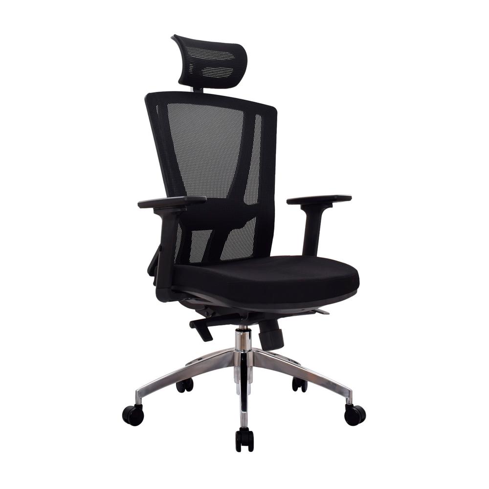 Silla Ergonómica Winner Presidente Brazos 1D Aluminio Negro PN Ofideas