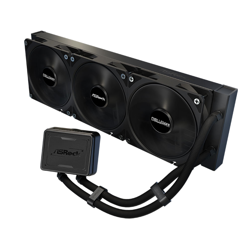 Refrigeración líquida ASRock Challenger Pure 360 - Radiador 360mm - Bomba 1200-3200 RPM - All-Black