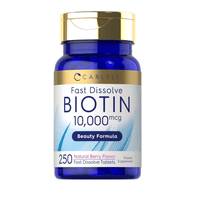 Carlyle Biotin 10000 mcg 250 Tabletas de Rápida Disolución  Máxima Potencia