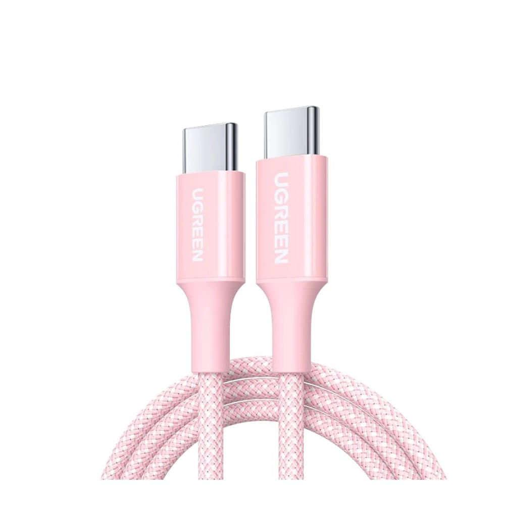 Cable UGREEN USB-C a USB-C 100W 5A 1M PD Carga Rápida Trenzado Rosa L502 65251
