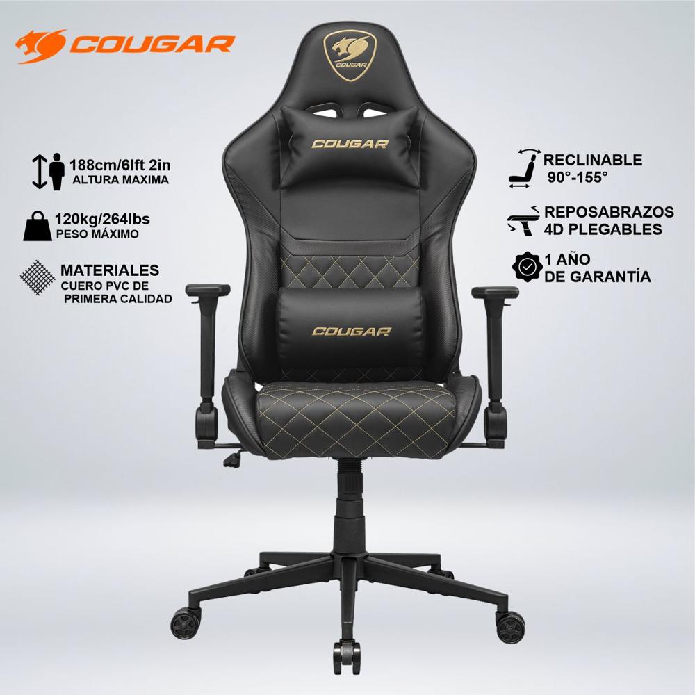 SILLA GAMER ARMOR ONE V2 VERSATIL COJIN LUMBAR CUELLO RECLINA 155 RESPALDO ALTO