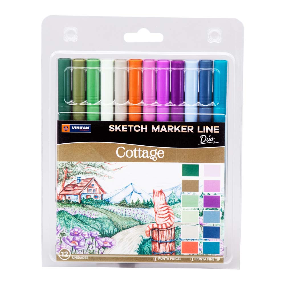 Marcador VINIFAN Sketch Marker Line Cottage 12un