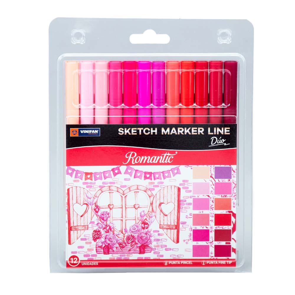 Marcador VINIFAN Sketch Marker Line Romantic 12un