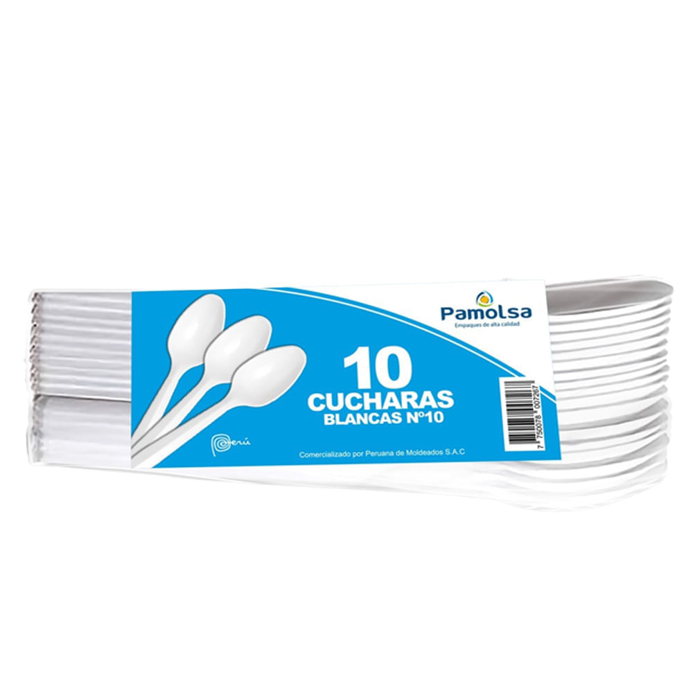 Set Cucharas PAMOLSA PP #10 Blancas x10un