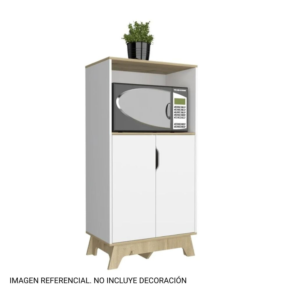 Mueble Microondas Bi-color 2 puertas Blanco/Duna Tuhome
