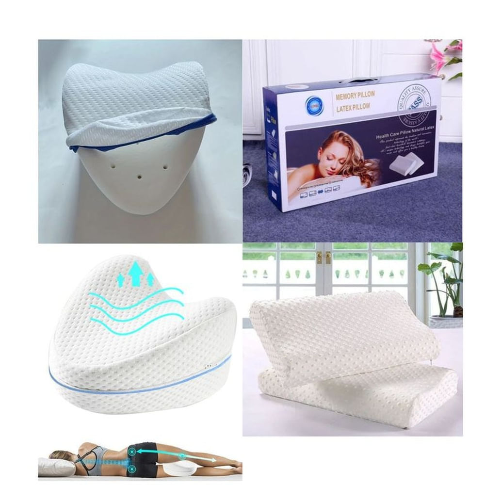 PACK Almohada Ortopédica Para Piernas + Almohada Viscoelastica De Gel