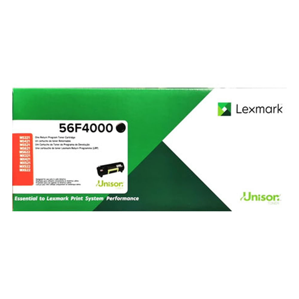 Toner Lexmark 56F4000 rendimiento 6K