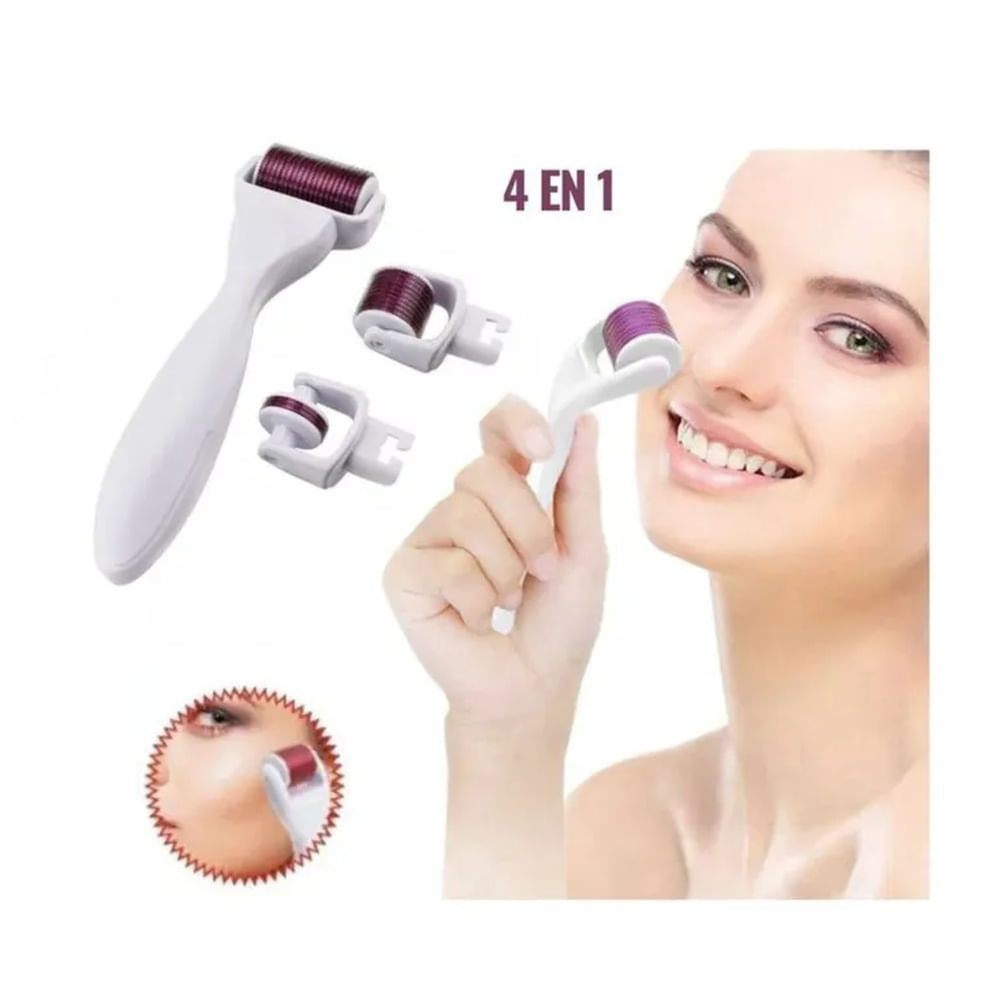 Derma Roller 4 en 1 Micro Abujas Renovación Celular Piel Cabello
