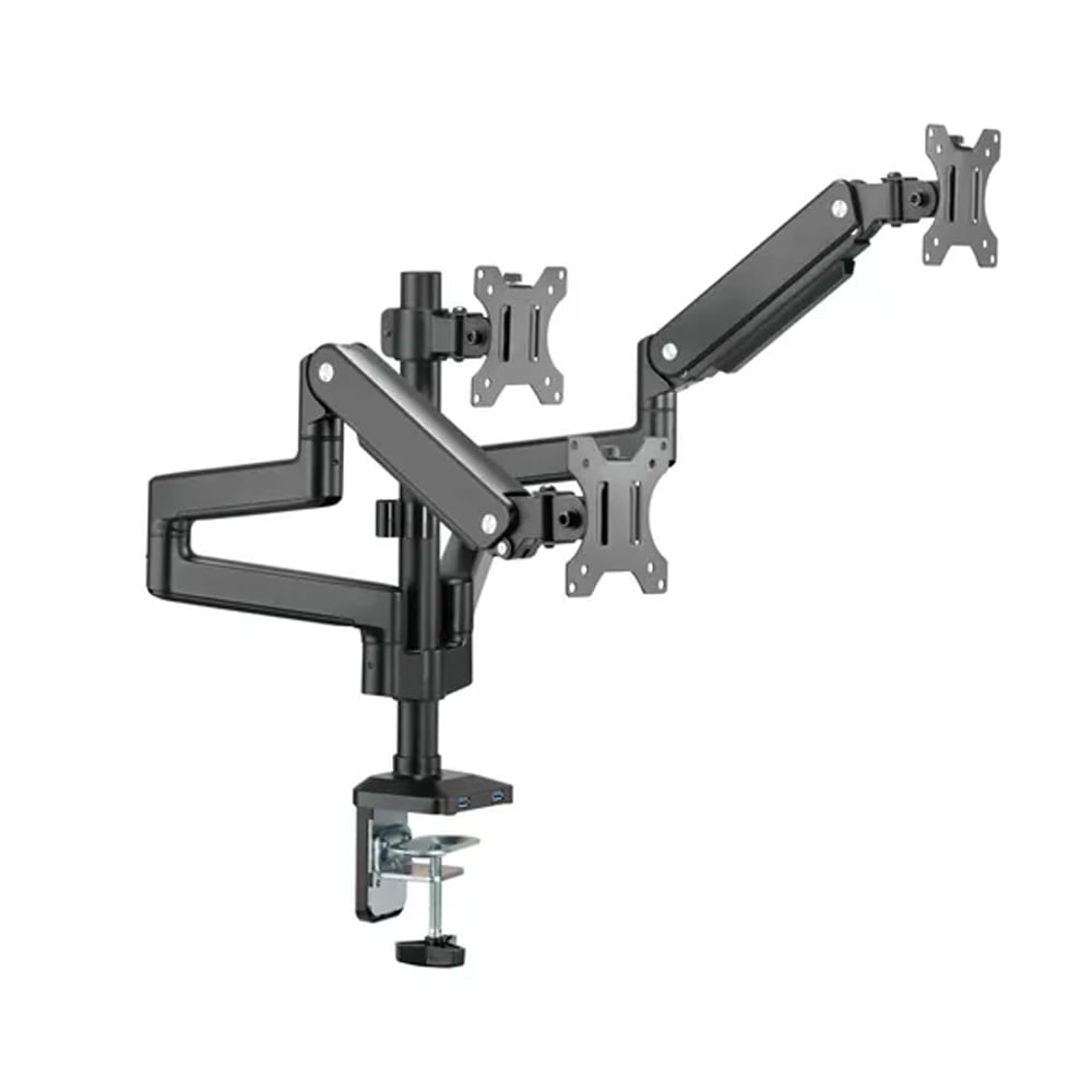 Brazo triple GMK53-36UB para monitor de 17 a 32 pulgadas con ajuste de altura